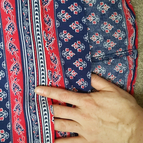 Mia Maddison Blue and Red Print Tank Top - Picture 6 of 6
